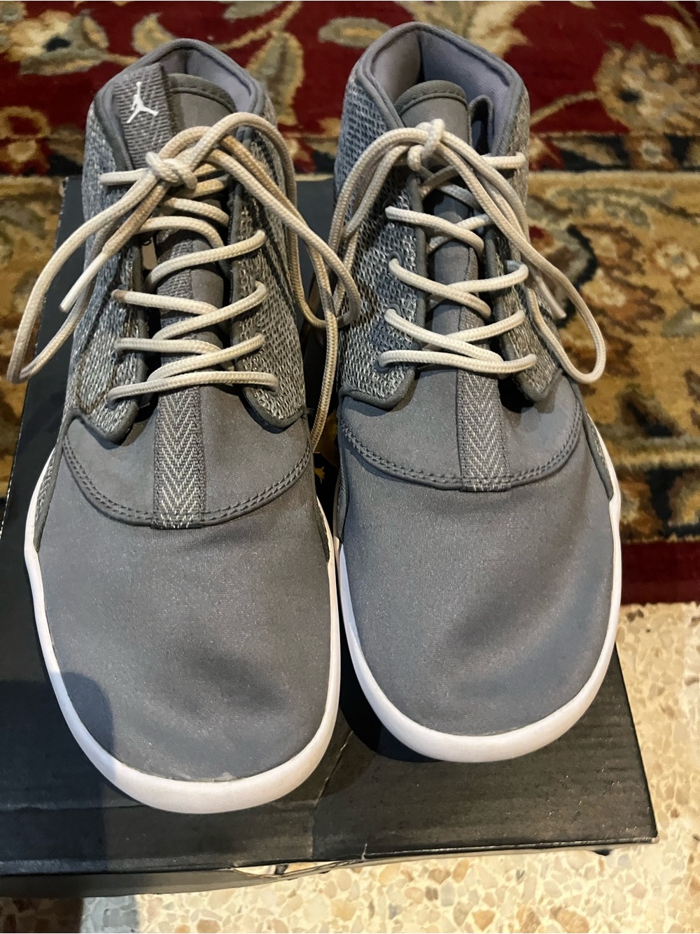 Jordan youth Grey and White Low-Top Sneakers